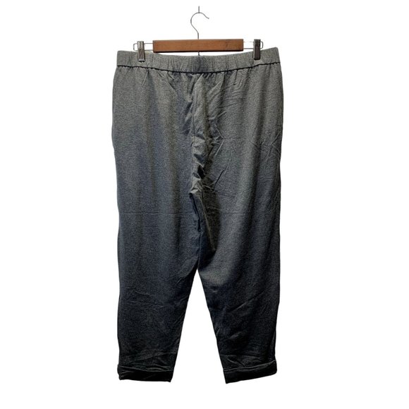 Eileen Fisher Capri Pants Womens LP Gray Pull On Stretch Elastic Soft Cuffed - Picture 2 of 10
